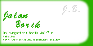jolan borik business card